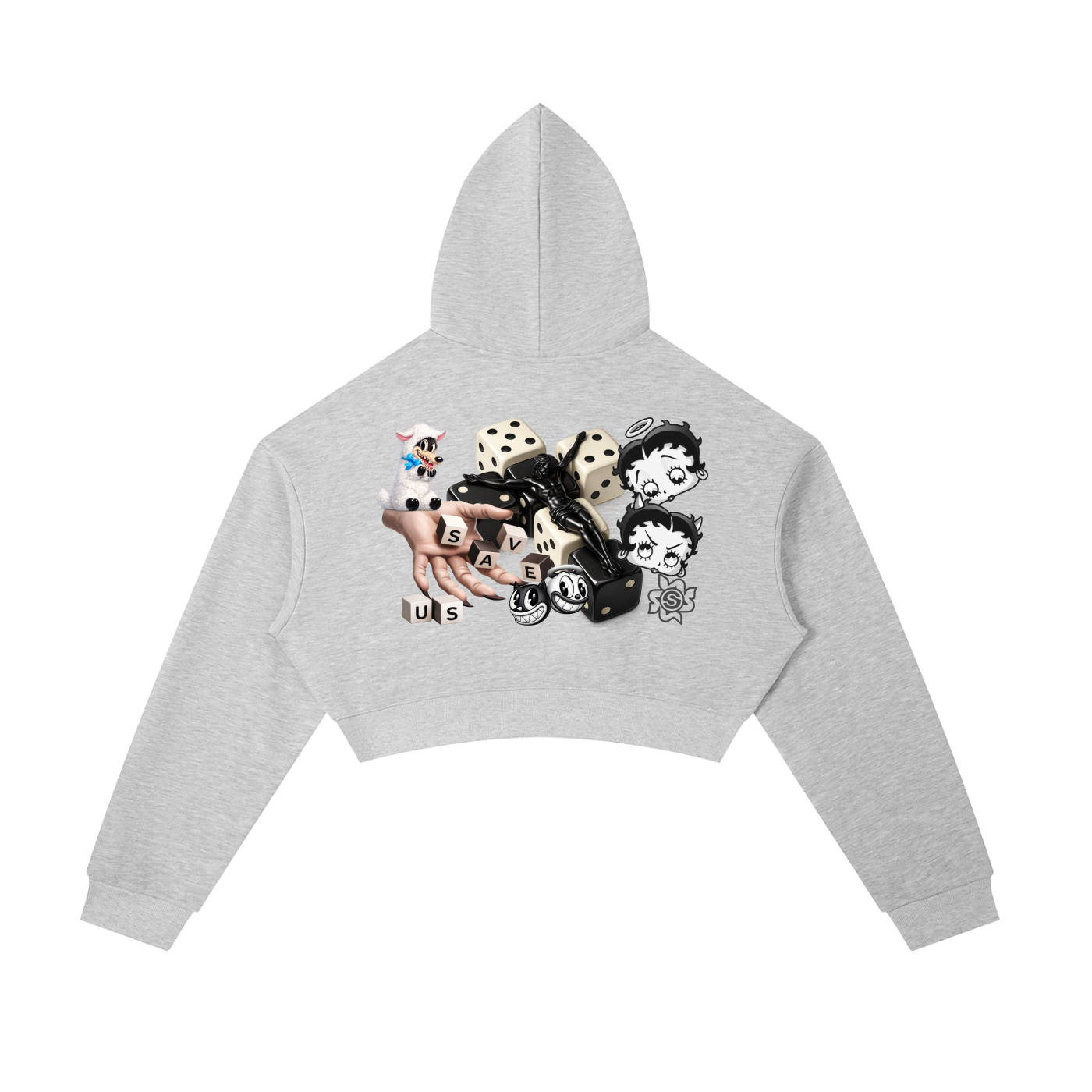 Save Us Cropped Zip Hoodie