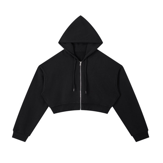 Save Us Cropped Zip Hoodie