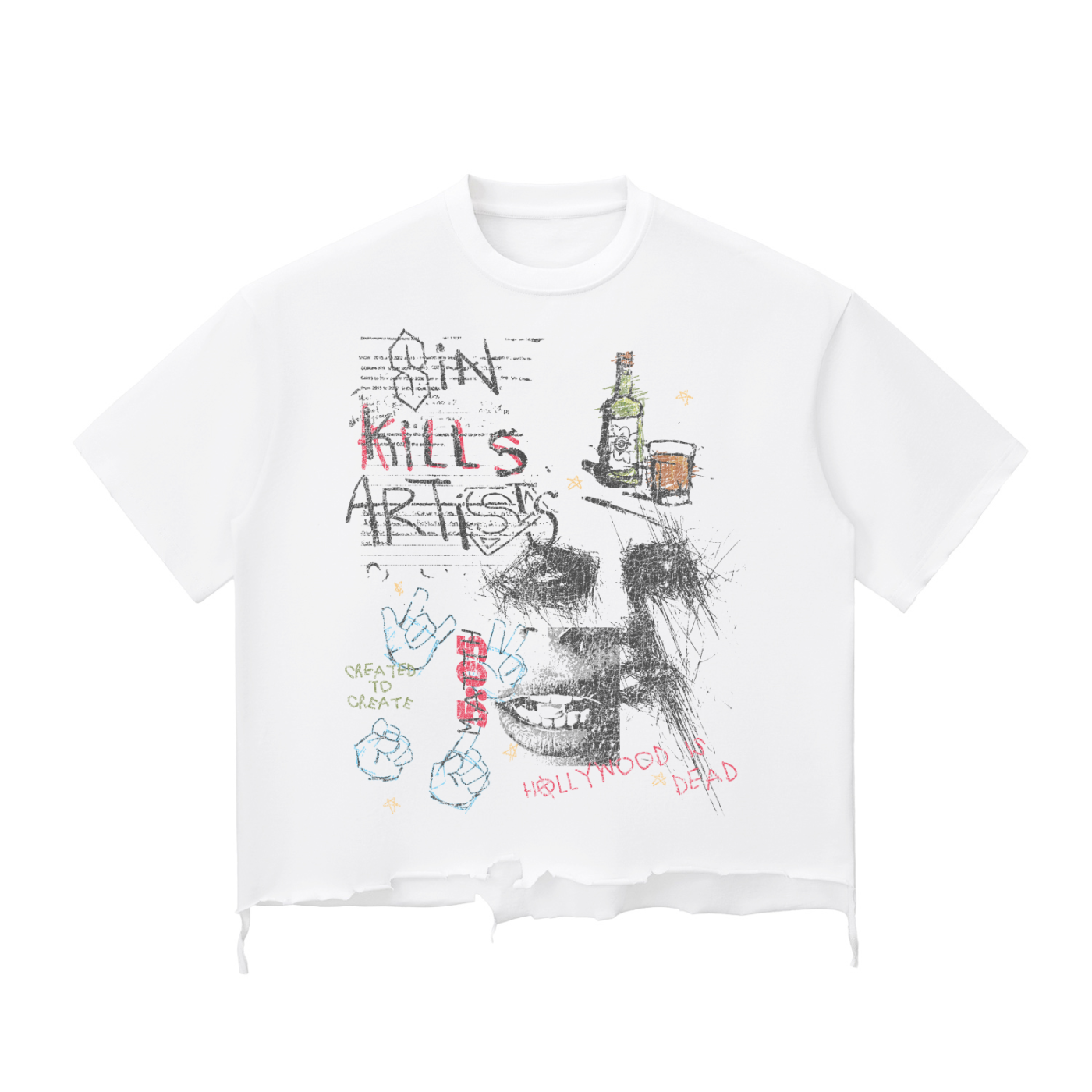 Sketch Raw-Hem Boxy T-shirt