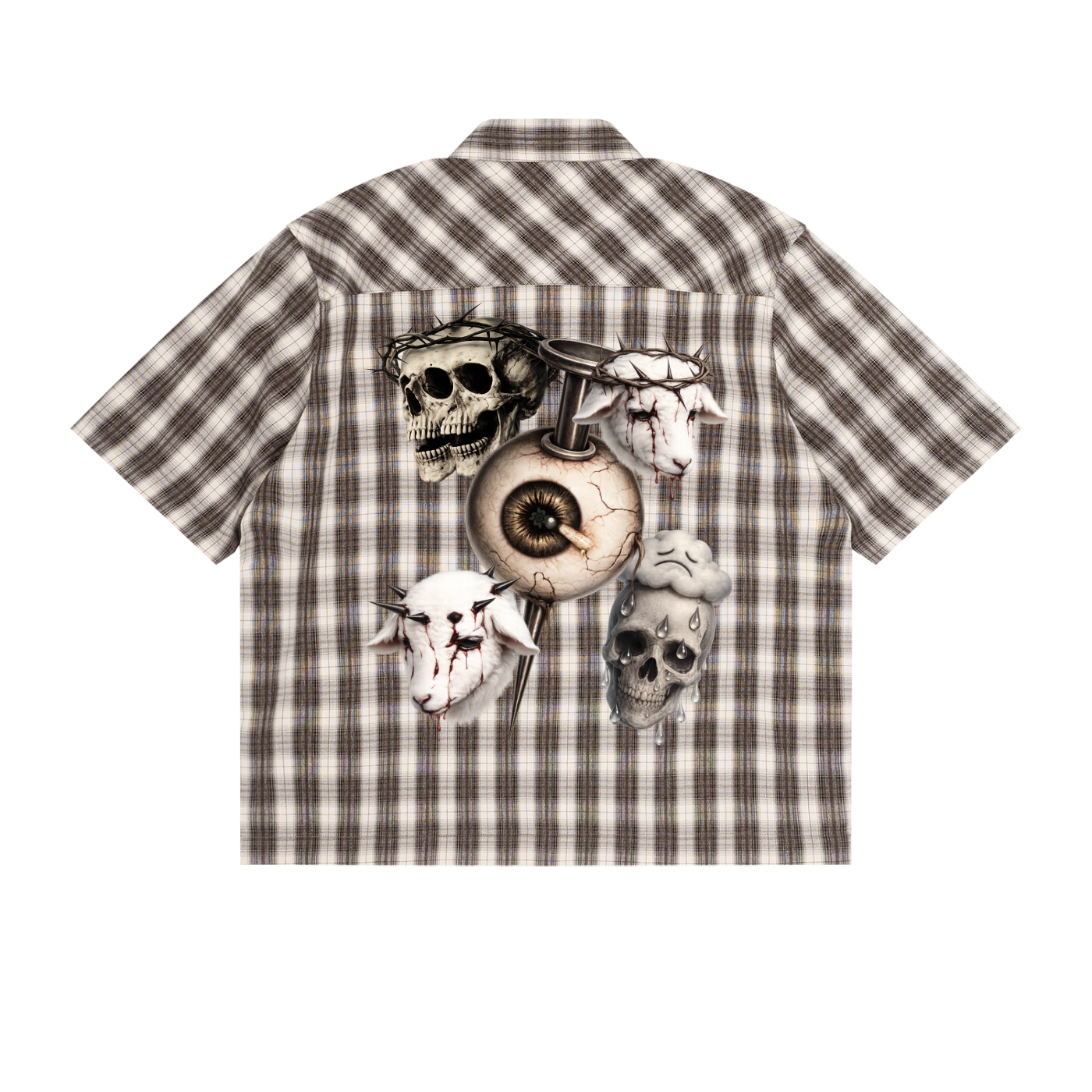 Crowned Oversized Boxy Plaid Shirt