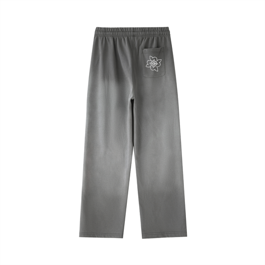 Vintage Washed Gradient Straight-Leg Sweatpants