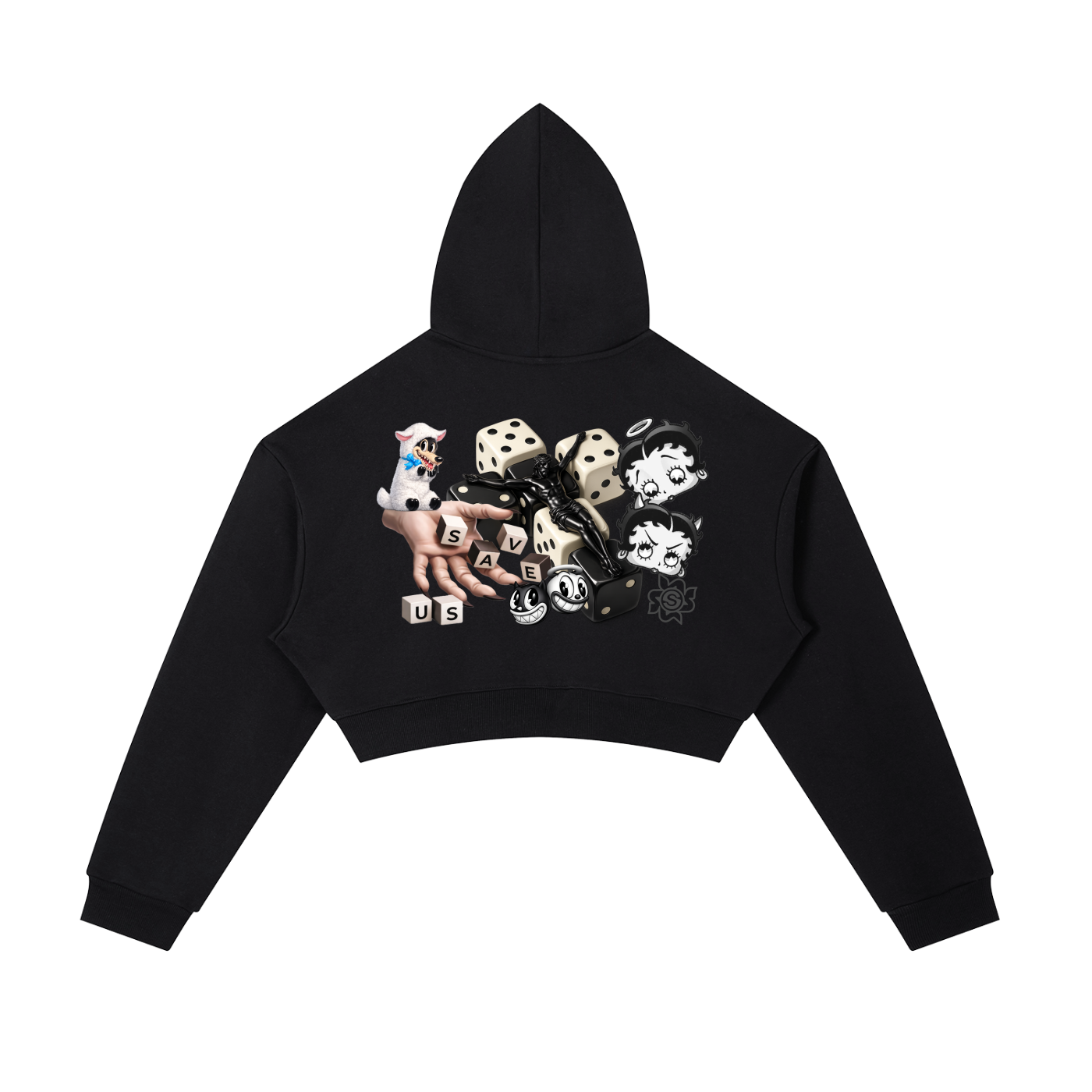 Save Us Cropped Zip Hoodie