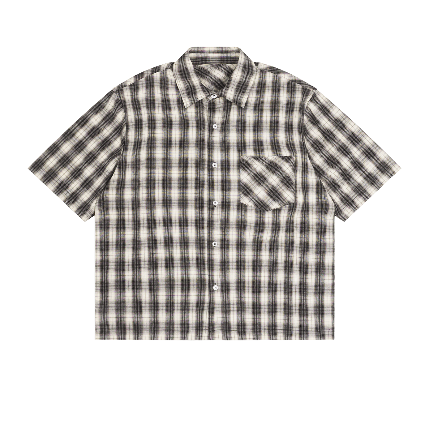 Crowned Oversized Boxy Plaid Shirt