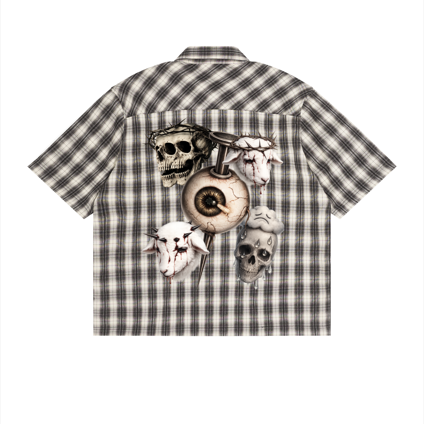 Crowned Oversized Boxy Plaid Shirt
