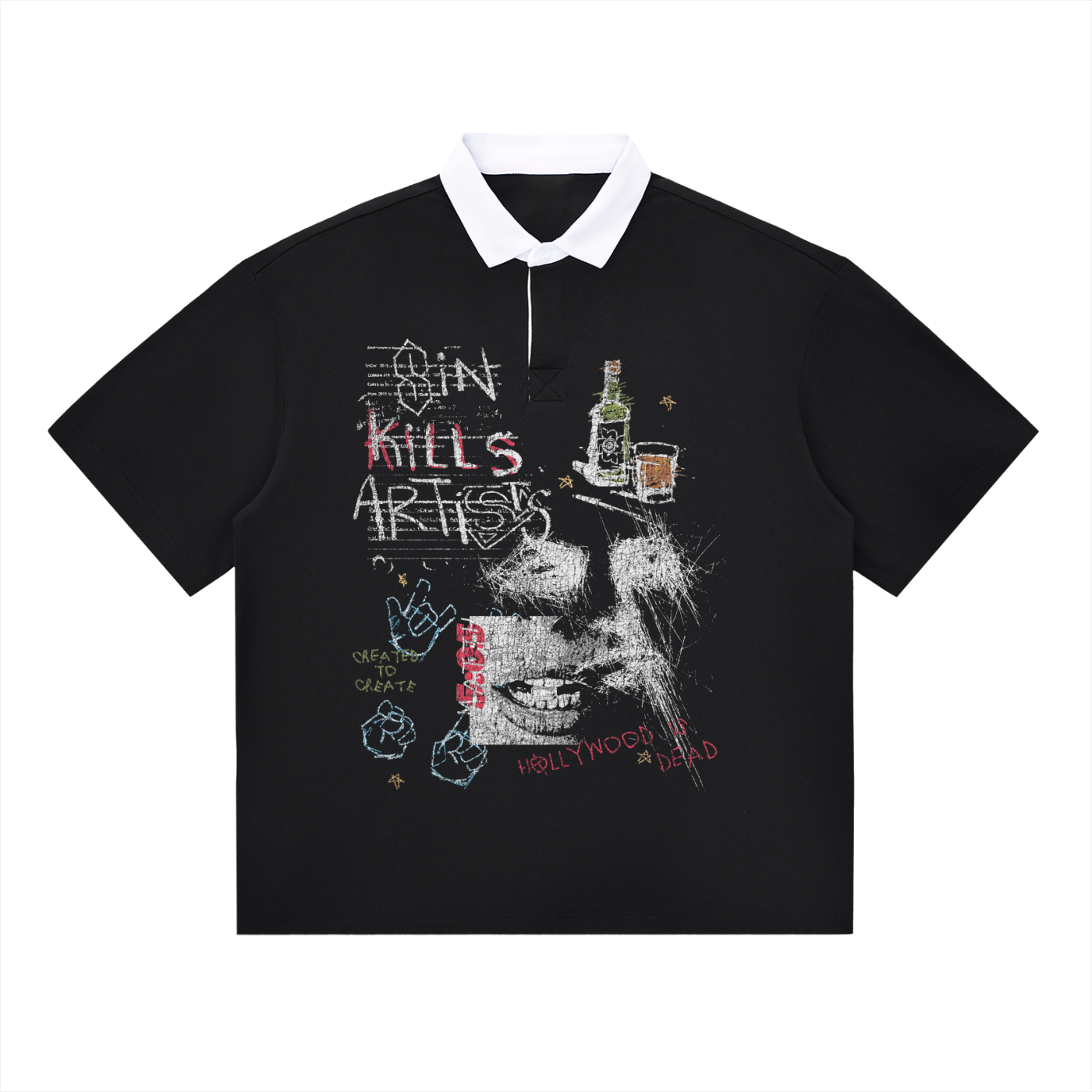 Sketch Contrast Polo Shirt