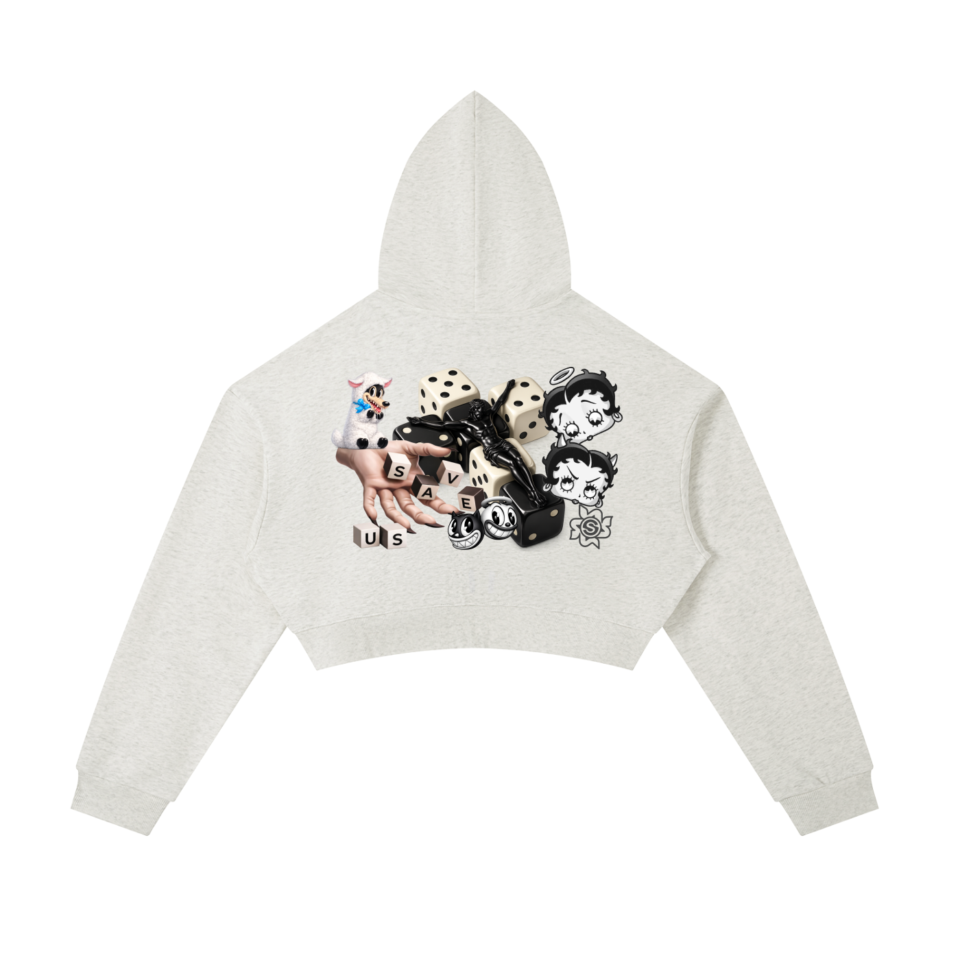 Save Us Cropped Zip Hoodie