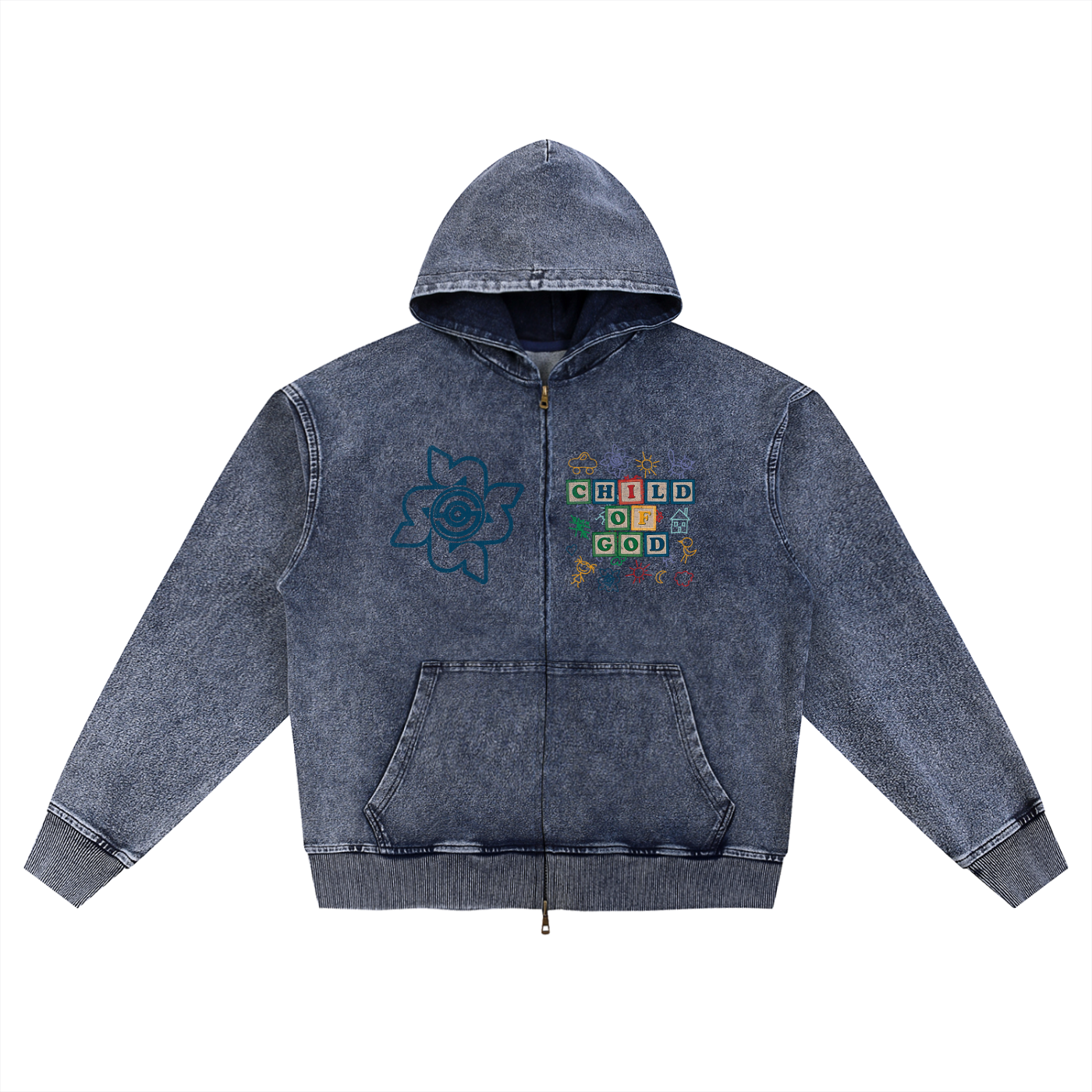 Child of God Snow Wash Zip-Up Hoodie