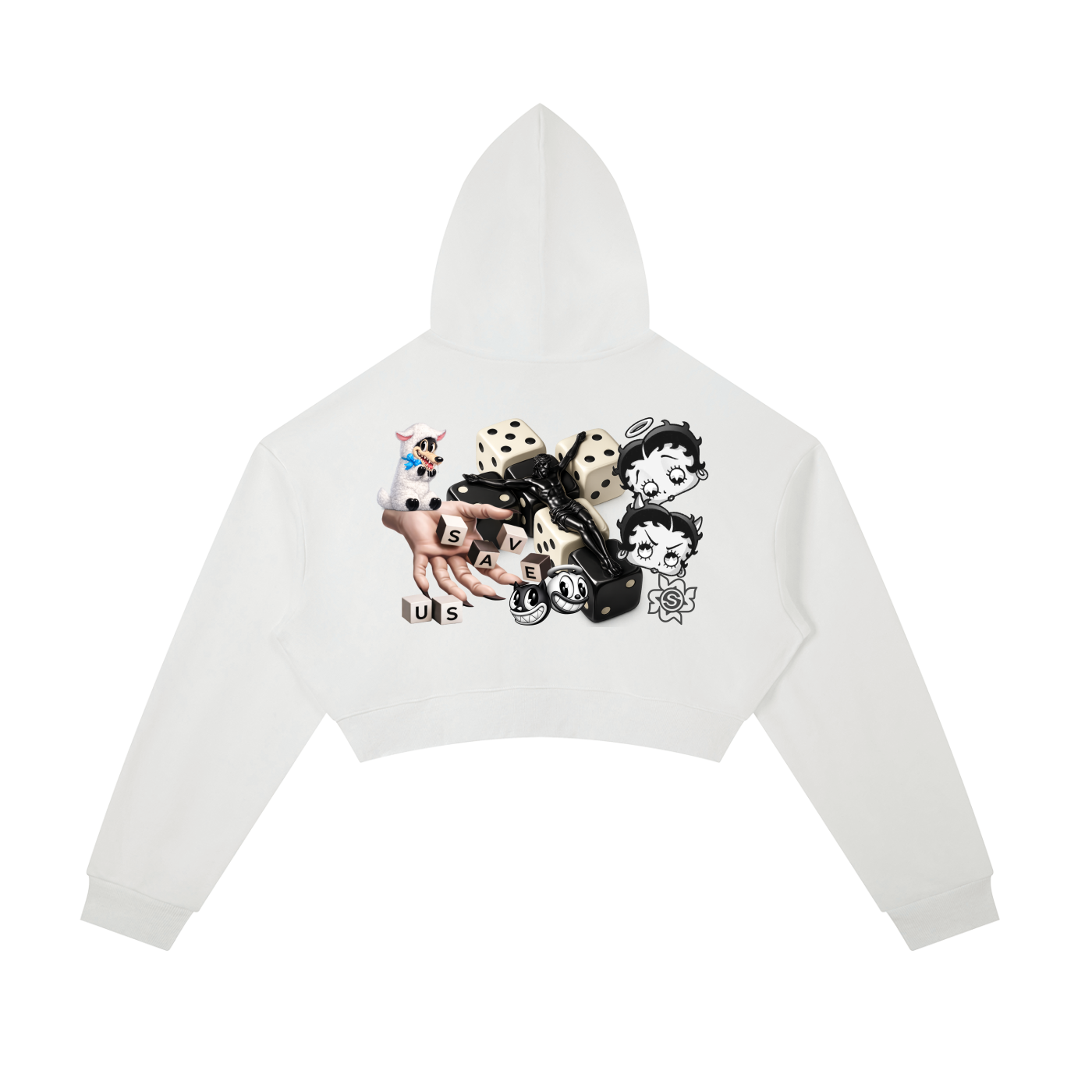 Save Us Cropped Zip Hoodie